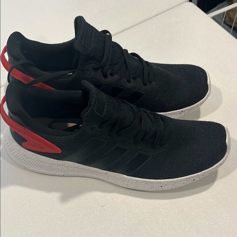 Adidas Black Sneakers with Red Highlights